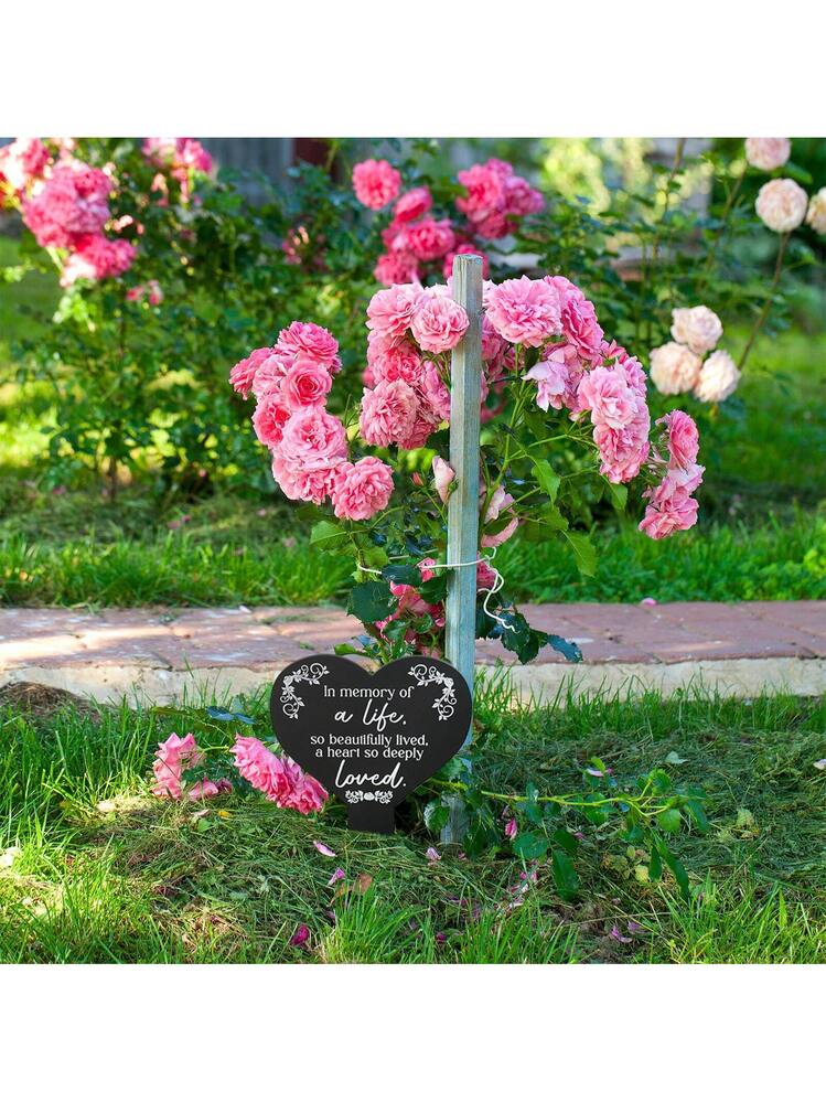 Spina Tomba A Cuore In Acciaio Inox 'Du Fehlst' | Decorazione Cimiteriale Resistente Alle Intemperie 28 Cm