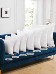 2 Pcs Premium Square Pillow Inserts – Plush & Supportive Sham Stuffers For Sofa, Bed, Couch & Outdoor Decor | Hypoallergenic, Machine Washable Throw Pillow Fillers - trắng - Xem 3