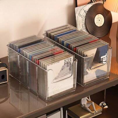 CD/黑胶唱片/磁带展示架，桌面 CD 光盘专辑架收藏整理盒