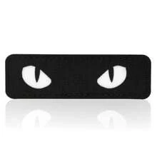 Emblem tactic cu moral, strălucitor în întuneric - Emblem tactic, element de fixare pentru operațiuni militare, emblem cu moral, ochi de pisică luminos, 9 x 3 cm, pentru rucsacuri, lese pentru câini, veste tactice, genți de sală, pălării, căști