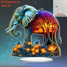 2D Acrylic Decoration - Elephant & Tree Of Life Set, Perfect Combination, Meaningful Gift For Friends & Family, Ideal Decor For Bedroom & Living Room