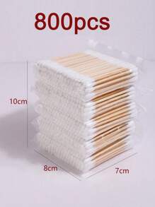 1000/500 piezas de aplicadores de doble cabeza de alta calidad, copitos de belleza de salón, aplicadores de limpieza de madera para cosméticos, consejos de cuidado personal y belleza, aplicadores desechables redondos para la limpieza de oídos para uso doméstico, aptos para la limpieza de oídos y nariz