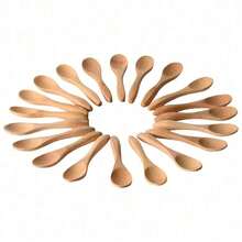 10/20Pcs Mini Bamboo Spoon Wooden Spoon 3.54 * 0.79 Inch Dessert Spoon Small Spoon Coffee Spoon Ice Cream Spoon Seasoning Spoon Round Handle Spoon - Multicolor - View 3