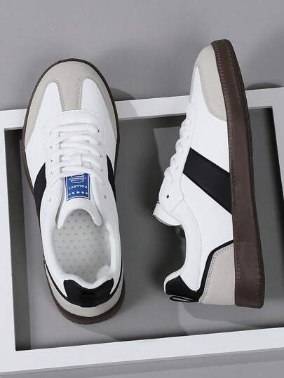 Plus Size 46# Men's Casual Sports Shoes, Lightweight Soft Bottom Lace-Up Round Toe Flat Shoes 2000s Style Valentine's Day Ideas