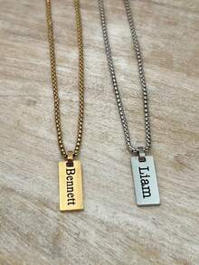 1PC Boys Name Necklace - Personalized Jewelry For Boys - Custom Engraved Necklace Gift For Boys And Girls - Birthday Gift - Dude Necklace, Letter, (Chain Length:60cm/23.62inch), Back To School Fashion, Graduation Gift 2026, Everyday Wear - Multicolor - View 9