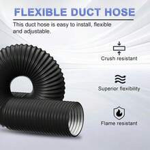 6 Inch Flexible Air Ducting Dryer Vent Hose Insulated Heavy-Duty Three Layer Protection Heating Cooling Ventilation Exhaust Aluminum Foil