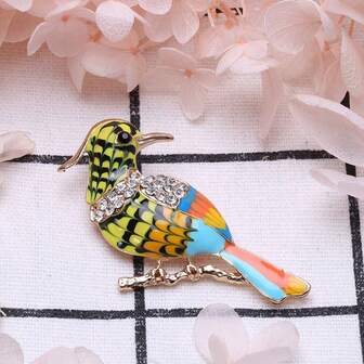 1pc European And American Simple Fashion Oil Painting Animal Brooch, Versatile Bird Brooch Pin, Wholesale Direct From Factory