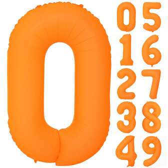 1pc 40 "Fluorescent Orange Number Balloon Birthday Party Balloon Decoration Anniversary Valentine Proposal Set Props Princess Theme Bright Orange Number