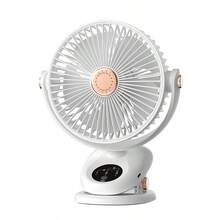 Portable Clip-On Fan, 360° Rotating Fan, 5-Speed Silent Mini Personal Desktop Fan For Outdoor Camping, With 2400mAh Rechargeable Battery, USB Rechargeable Electric Fan For Gym And Home Office - White - View 1
