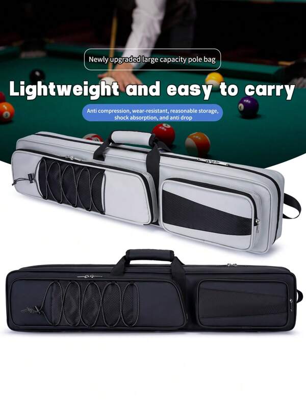 Pool Cue Bucket, Pool Cue Storage Box, Pool Cue Storage Bag, Pool Cue Box, Pool Cue Bag,4x5 Pool Cue Case, Billiard Stick Carrying Case Holds 4 Butts And 5 Shafts, Soft Pool Stick Bag With Large Front Accessories Pockets And Shoulder Strap For Easy Carry