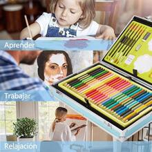Komita® Kit De Dibujo Plumones Set De Arte Profesional De Dibujo Colores Marcadores Lápices 145pcs Aplicable A Técnico Para Principiantes, Artistas, Niñas Y Niños - Azul - Ver 5