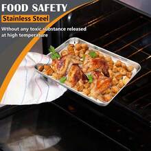 2Pcs Baking Sheet Pan Set, Joyfair Stainless Steel Cookie Sheets, Commercial Metal Pans Toaster Oven Tray Bakeware Roll/Bread/Bacon, Heavy Gauge, Rust-& Dishwasher Safe (9 Inch) - 16 inch - Xem 11