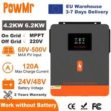 PowMr 6.2KW 4.2KW Hybrid Solar Inverter On Grid Pure Sine Wave Inverter 24V 48V 230V Dual Output With MPPT 120A Solar Charger - 4.2千瓦 24伏 - 查看 1