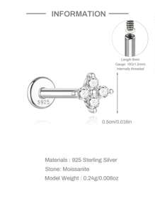 Pendientes de plata de ley 925 con flores de moissanita para mujer, aretes clásicos minimalistas, regalo de boda o para mamá, joyería fina
