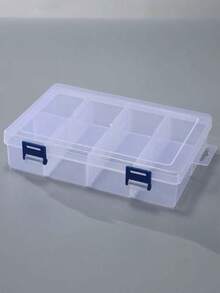 1pc Thick PP Material Transparent 8-Grid Metal Parts Storage Box With Removable Dividers, Suitable For Beads And Small Items Organization, Room Decor - Clear - View 3