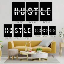 GUBIYU Black Hustle Grind Execution Wall Art Set Of 3 Framed Canvas Office Inspirational Motiviational Wall Decor Art Positive Quotes Posters Living Room Pictures Walls Decor Mens Guys 12x16 - 黑色002 - 查看 9