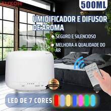 500ML Humidifier Diffuser Aromatizer 7 Color LED Light With Remote Control - Trắng - Xem 9