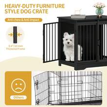 HaluPeit Dog Cage Furniture, 69 Cm Dog Crate, 2 Doors, Modern Indoor Dog Cage For Small/Medium/Large Dogs, Side Table, Dog Cage For Home 49 * 69 * 64.5 Cm, Black - Black - View 6