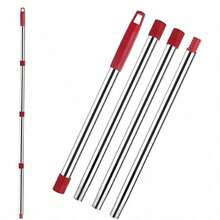 Mango extensible para trapeador (4 secciones) - Compatible con recambios O Cedar - Ajustable de 76 a 150 cm - Rosca americana - Rojo - Ver 1