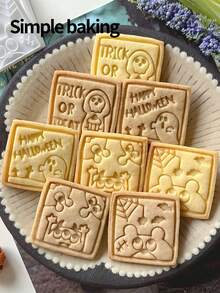 4pcs Halloween Cartoon Theme Cookie Cutter Set, Including Ghost, Skeleton And Monster Patterns. Also Includes Parent-Child Frosting Cookie Tools, Day Of The Dead Cookie Stamps And Dessert Molds. - White - View 2