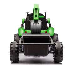 24V Ride-On Electric Tractor Toy With 4-In-1 Construction Attachments (Excavator, Dump Truck & Bulldozer) W/Parent Remote Control,3-Speed Adjustable,Built-In Music Player,LED Tail-Light - Multicolor - View 5