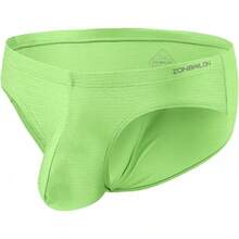 Mens Silk Underwear Briefs Pack Bulge Enhancing Pouch Stretch Bikini Underwear Straight Men L XL 2XL 3XLChristmas IVEB - 綠色 - 查看 1
