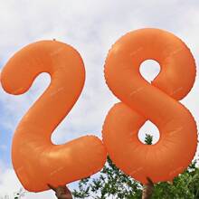 1 Peça Balão Número 40" Fluorescente Laranja, Balão Decorativo para Festa de Aniversário, Aniversário, Dia dos Namorados, Proposta, Conjunto de Adereços com Tema de Princesa, Número Laranja Brilhante