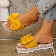 Women's Summer Vacation Boho Style Platform Slippers - Yellow - View 6