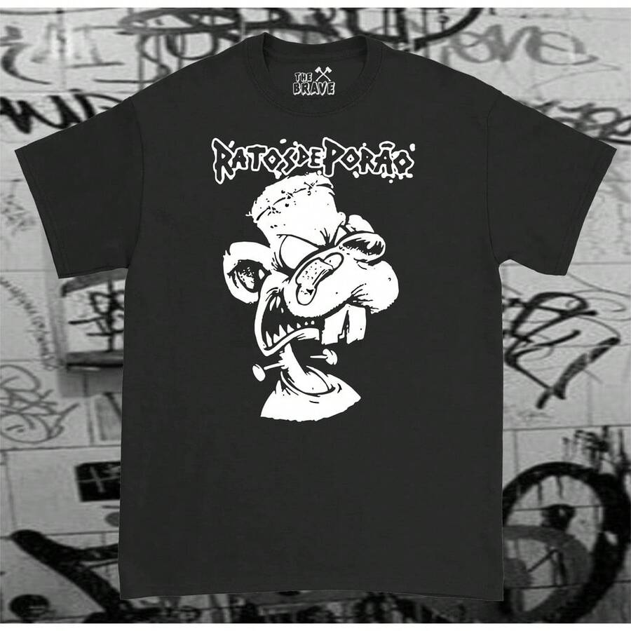CAMISETA RATOS DE PORÃO HARDCORE BANDA DE ROCK - Preto - Visão 1
