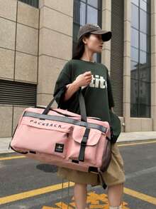 1个男女通用旅行背包 - 多功能大容量健身包，带干湿分离隔层、隐藏式肩带和行李箱套 | 现代运动风格，适合短途旅行和都市探险，也可作为书包、学习用品包、旅行必备包、度假包、随身包、手提包或女士旅行包使用。可选颜色：黑色/黄色/灰色/浅蓝色。 - 彩色 - 查看 16