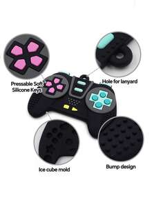 2 piezas de juguete de dentición para bebé con forma de control remoto de TV, de silicona, para 6-12 meses - Multicolor - Ver 4