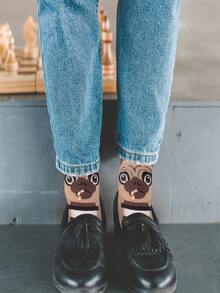 5 Pairs Dog Socks Women's Cute Socks Cute Dog Pattern Socks Free Size 35-38 Dachshund Pug Boston Dog Gifts For Women Suitable For Indoor And Outdoor Use The Best Gift For Dog Mom Mother's Day Gifts Christmas Gifts