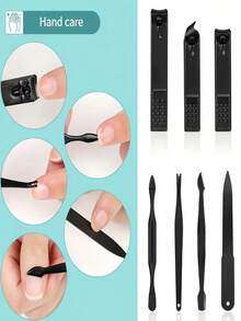 10pcs Classic Manicure & Pedicure Tool Kit, Includes Nail Clipper, Cuticle Nipper, Tweezers, Nail File And Stainless Steel Cuticle Pusher - Fragrance-Free Manicure & Pedicure Set