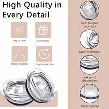 4 PCS 20 Oun Tumbler Lid For Skinny Tumbler Lid Replament, Splash Resistant Silicone Sliding Cup Covers For 2.64 IN Mouth Tumbler Cooler(20 Oz Tumbler Lids X 4pcs) - 20 oz Tumbler Lids X 4pcs - View 3