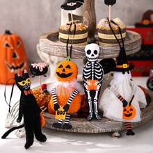 New Halloween Decoration Hanging Accessories, Pumpkin, Black Cat, Ghost, Skeleton Decor For Home, Party, Halloween Event Venue Layout Props - Multicolor - View 2