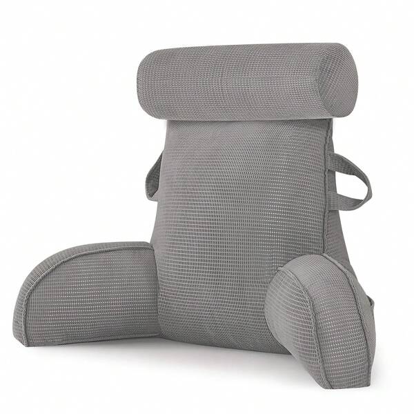 Almohada de lectura grande para cama y sofá con respaldo extraíble para el cuello, cojín de respaldo ideal para adultos con espuma viscoelástica para leer, trabajar, jugar, mirar televisión y relajarse cómodamente