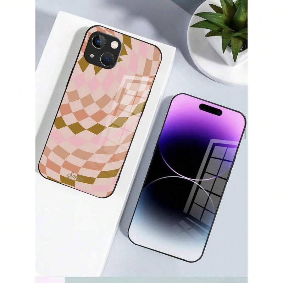 Funda de vidrio para iPhone 17air/16E/15/14/13/12/11 plus, Pro, Promax, X/XS/XR/XSMAX, Galaxy A03/A03S/A05S/A06/A07/A11/A12/A13/A14/A15/A16/A17/A22/A22/A23/A26/A31/A32/A34/A35/A36/A52/A53/A73, S21/S22/S23/S24/S25 Plus, Ultra, funda de vidrio reflectante, buena sensación al tacto, protección de borde suave, adecuada para hombres y mujeres - Negro - Ver 1