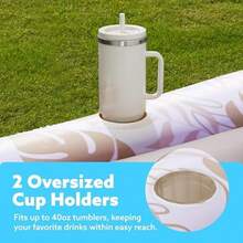 四合一充气太阳椅泳池浮床，超大成人泳池浮床带枕头，太阳椅浮床，适用于充气球池，金色 - 彩色 - 查看 6