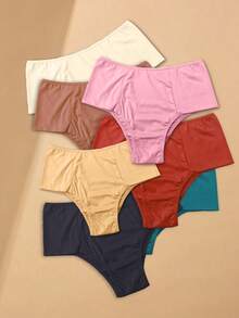 Kit 10 Calcinhas Plus Size Do GG  Ao G3 Feminina Adulto Microfibra Lingerie Super Luxo Confortavel Rebeka - Multicolorido - Visão 7