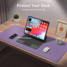Leather Desk Mat, Large Size Mouse Pad, Non-Slip Desk Pad, Waterproof PU Leather Desk Protector Mat, PU Leather + Flocked Surface Anti-Slip Anti-Glare Desk Pad, Suitable For Office And Home (80 X 40 Cm, Dark Blue), Multi-Color Available, School Supplies, Back To School Gaming Mouse Pad Desk Accessories Office Supplies Office Desk Accessories Mousepad Mouse Pad For Desk - Multicolor - View 38