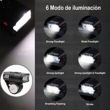 Juego de luces delanteras y traseras para bicicletas impermeables, con luces delanteras recargables - Negro - Ver 8