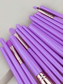 15件套眼部化妆刷套装，柔软双头眼影刷、眉刷、眼线刷，中性化妆工具 - 彩色 - 查看 5