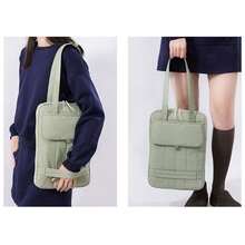 多功能笔记本电脑包单肩手提包 13.3 14 15 英寸适用于 Macbook Air 13 Pro 商务通勤帆布简约手提包笔记本电脑包女士 Macbook 保护套大学必备返校笔记本电脑内胆包