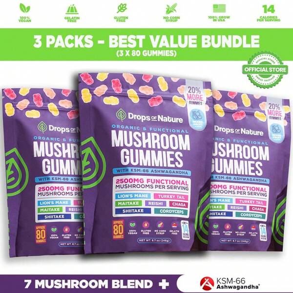 Your Daily Dose Of Genius  Mushroom Power Meets Delicious Fruit Flavor!"