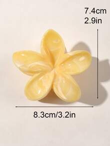 6 件波西米亚甜美糖果色大理石渐变雏菊花发夹配饰，清新自然海滩风格，春夏发饰优雅爪夹，学校用品，学院秋季配饰秋冬度假装女士 - 彩色 - 查看 3