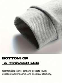 男士纯色运动裤两件套，罗纹裤脚，弹性腰带配抽绳，时尚运动裤，慢跑裤，适合跑步、健身、日常穿着，有黑色、亚麻色和灰色可选。 - 彩色 - 查看 2