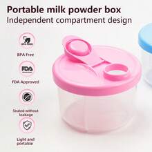 Dispensador de fórmula para bebés - Caja portátil para polvo de leche, caja de almacenamiento de polvo de leche de gran capacidad de 300 ml, dispensador de polvo, almacenamiento de alimentos, recipiente de 3 compartimentos (multicolor) - Multicolor - Ver 1