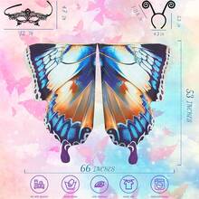Butterfly Wings For Women, Halloween Butterfly Wing Cape For Adults, Halloween Costume Woman Fairy Cape Cloak - #019 - 查看 2