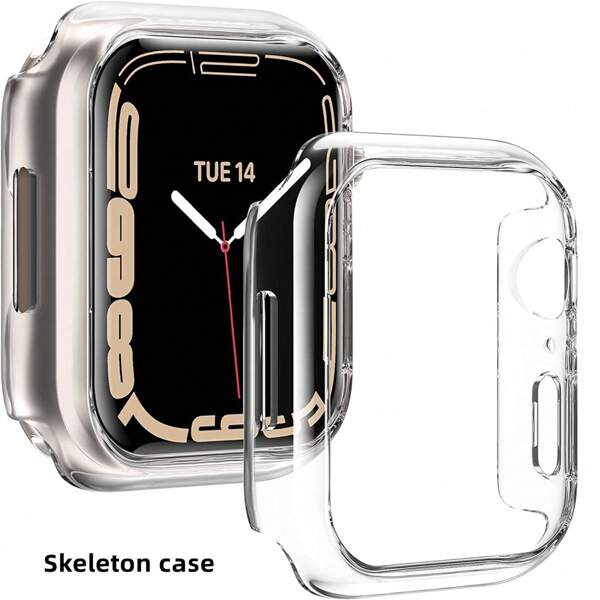 1pc Transparent/Black PC Shock-Proof Hollow Protective Case For Apple Watch 46mm 49mm 45mm 44mm 41mm 40mm 42mm Series, Hollow Anti-Fall Cushion Protective Cover For Apple Watch Series Ultra 10 9 SE SE2 8 7 6 SE 5 4 Watch Accessories