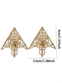 1 Par de Broches Retrô Estilo Triangular Coroa Vazada Floral Alfinete de Colarinho com Corrente, Broche para Decoração de Camisa, Elegante Presente de Jóias Masculinas e Femininas, Acessórios de Roupas para Festa, Casamento, Terno, Clipe de Colarinho, Alfinete de Lapela, Colarinho de Camisa, Broche de Colarinho